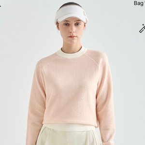 LANVIN BLANC 울 블렌드 부클 라운드넥 니트 탑