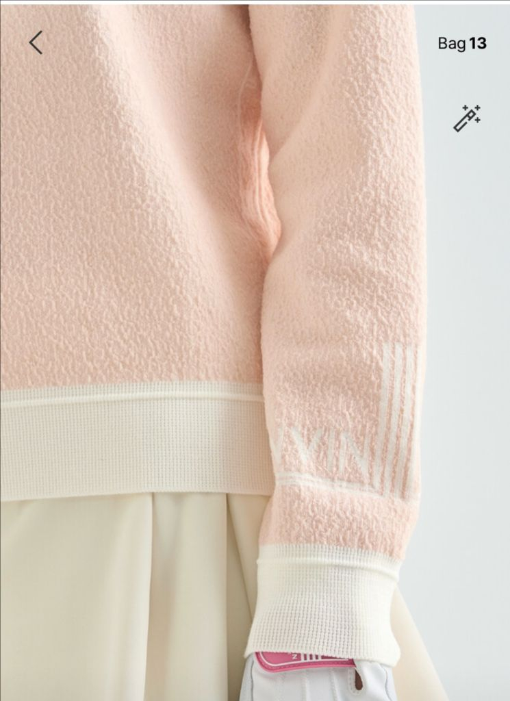 LANVIN BLANC 울 블렌드 부클 라운드넥 니트 탑 이미지