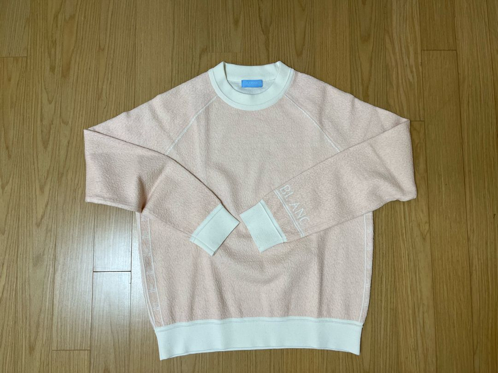 LANVIN BLANC 울 블렌드 부클 라운드넥 니트 탑 이미지