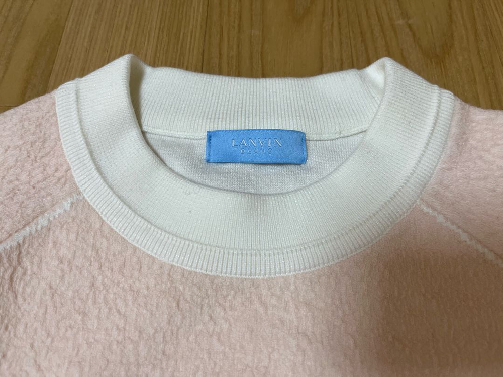 LANVIN BLANC 울 블렌드 부클 라운드넥 니트 탑 이미지