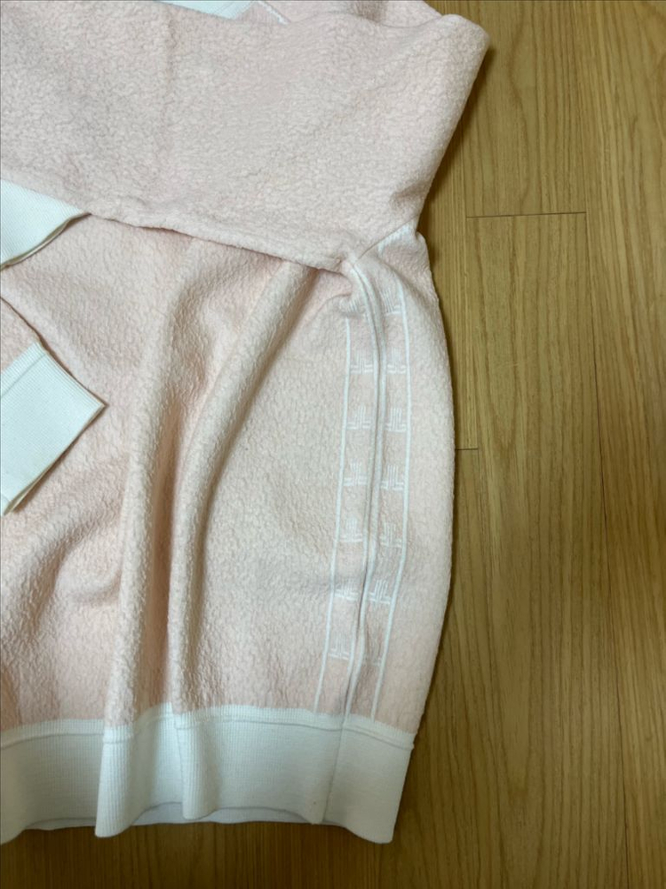 LANVIN BLANC 울 블렌드 부클 라운드넥 니트 탑 이미지