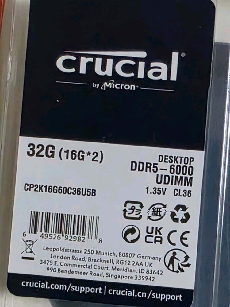 화이트 크루셜 프로 램 Crucial Pro DDR5 32GB (16GB*2)--1