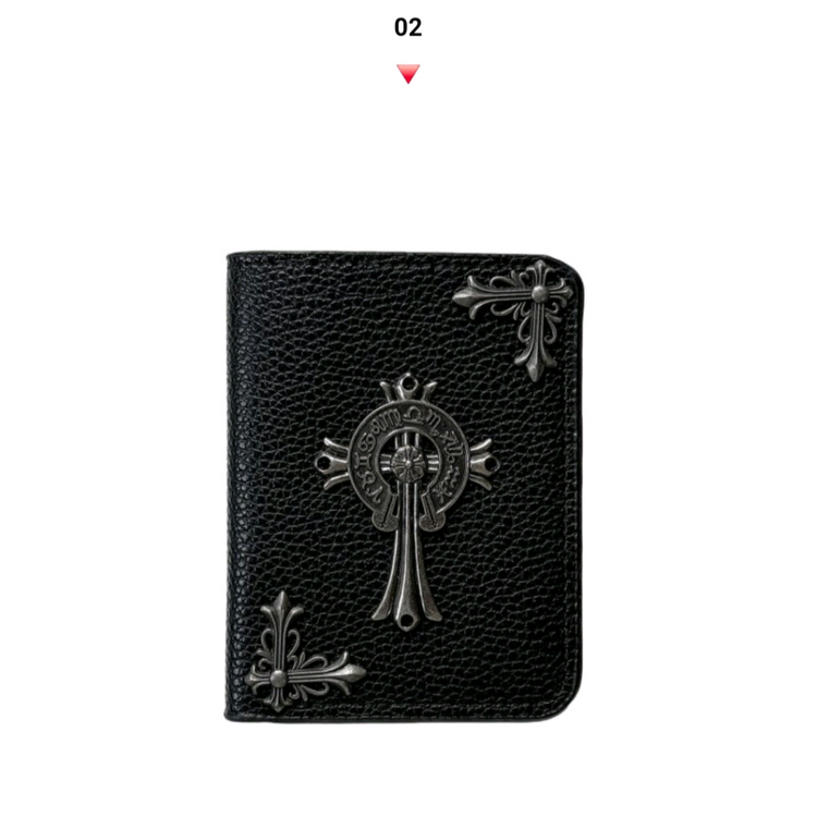 크롬 복고가죽 반지갑 접이식지갑<남여공용>NO.3 이미지