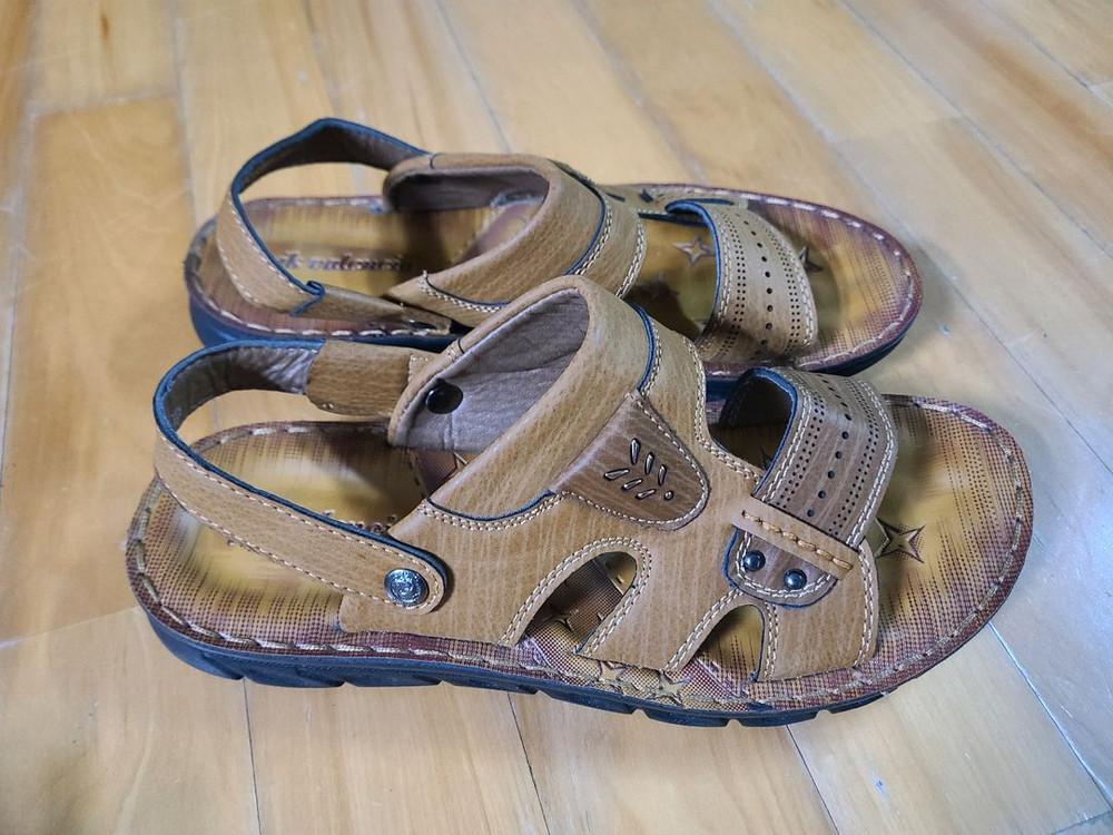 남성용 여름 브라운 샌들--1