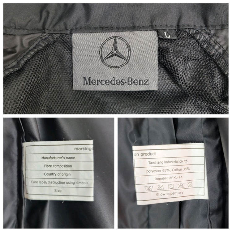 메르세데스 벤츠 바람막이 자켓 / 남 L (추천 95) 블랙 이미지