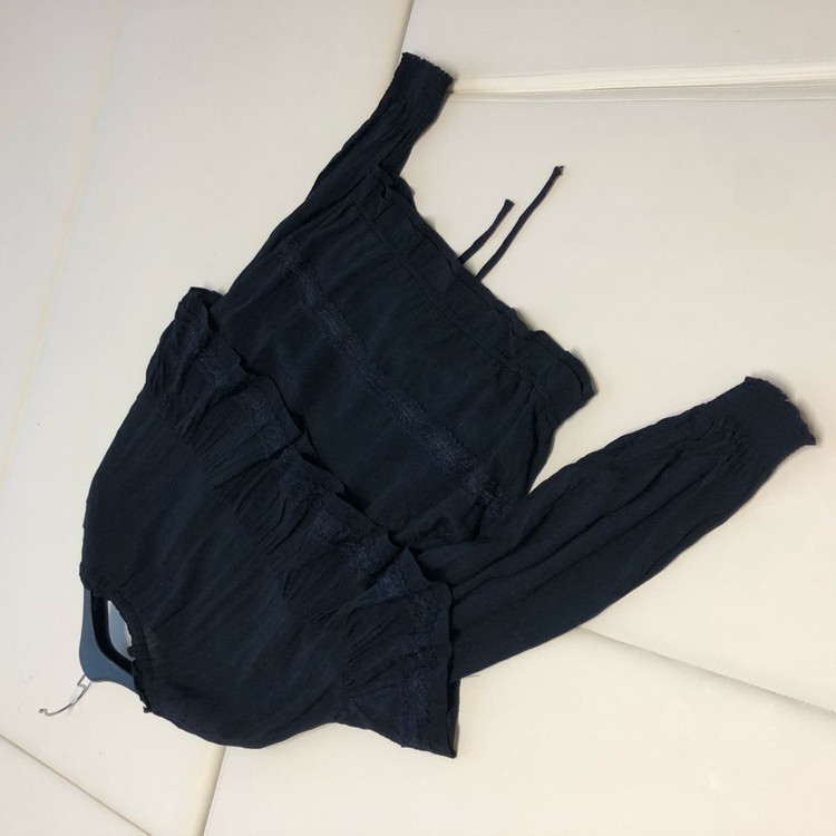 TIME 타임 21년 인견 아일렛 레이스 리본 블라우스 결혼식 하객룩--3