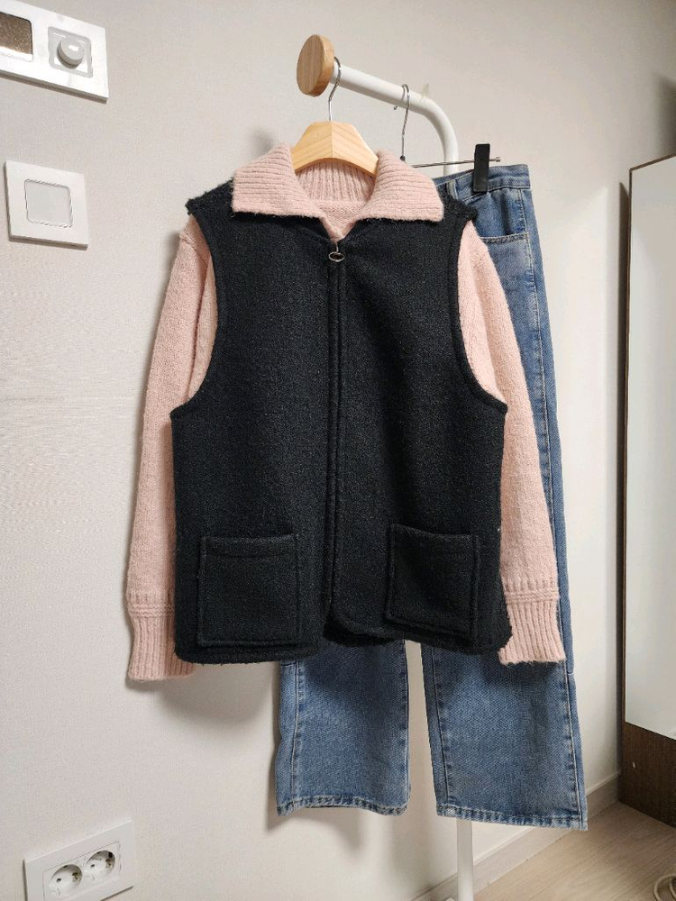 샤트렌 부클 뽀글이 조끼 베스트--1