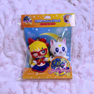 (새상품) 고전 세일러문 20주년 비너스 아르테미스 인형 키링셋트 반다이 이미지