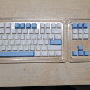 커스텀 기계식 키보드 세트SPM 체리 PBT 한글 키캡 (108키) 화이트 스카이블루