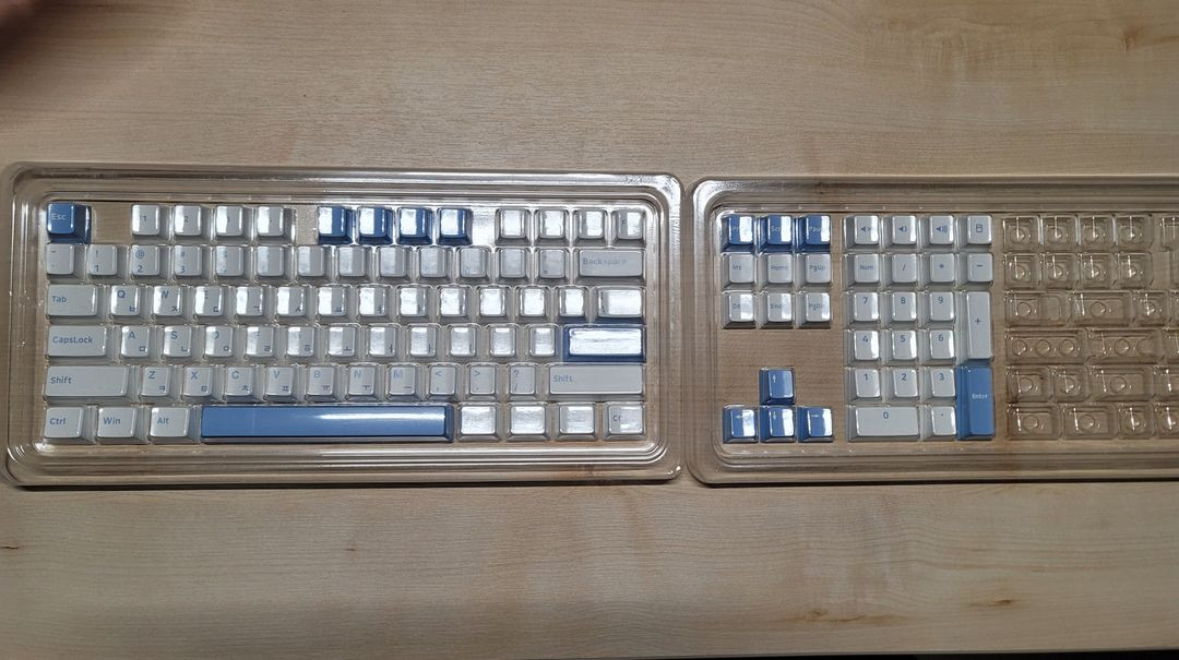 커스텀 기계식 키보드 세트SPM 체리 PBT 한글 키캡 (108키) 화이트 스카이블루--1
