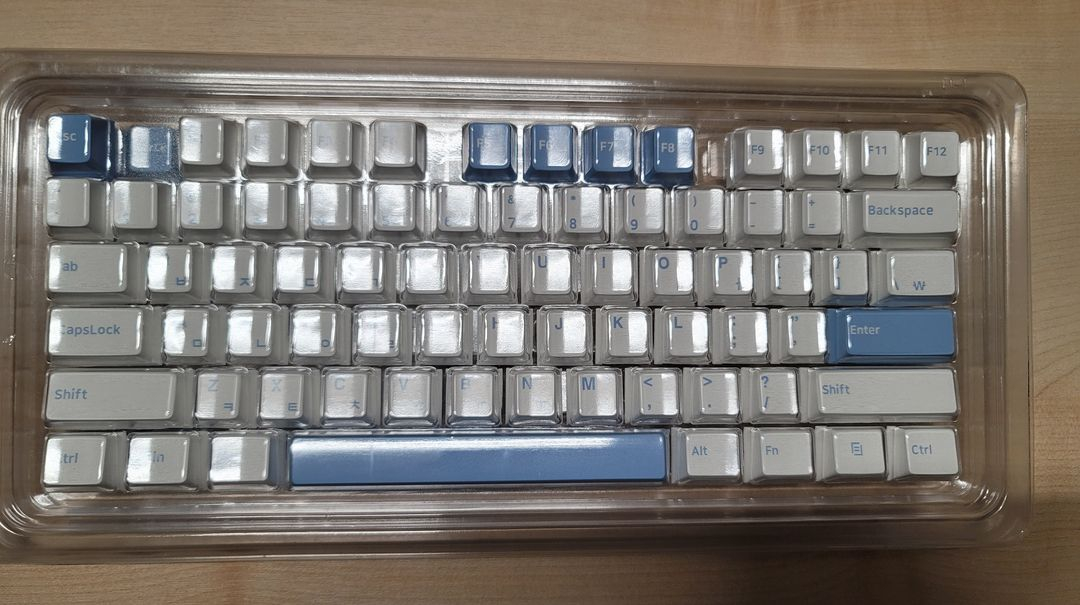 커스텀 기계식 키보드 세트SPM 체리 PBT 한글 키캡 (108키) 화이트 스카이블루--2