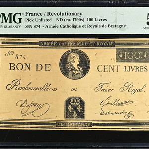 1790년 프랑스 대혁명기 100 리브르 PMG 50 이미지