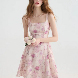 S사이즈) 신스덴 썸머 플레르 미니원피스 플로럴여름나시원피스 휴양지원피스