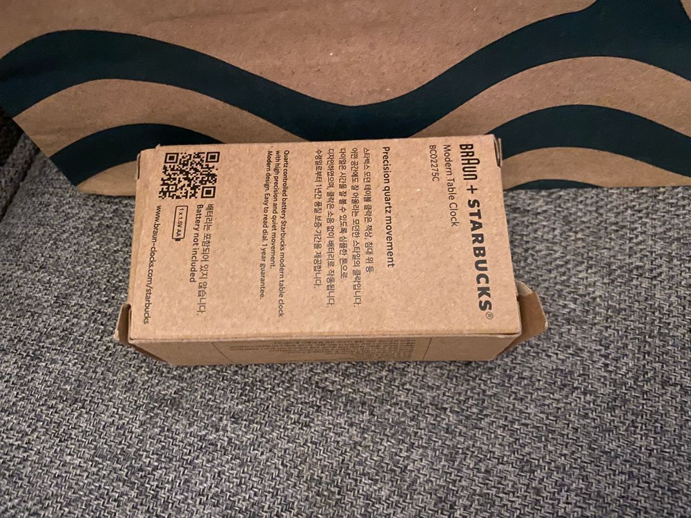 스타벅스 브라운 모던 미니시계+쇼핑백포함--1