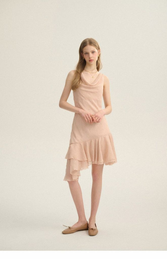 S사이즈) 신스덴 언발란스 스타 미니원피스 쉬폰미니원피스 휴양지드레스--2