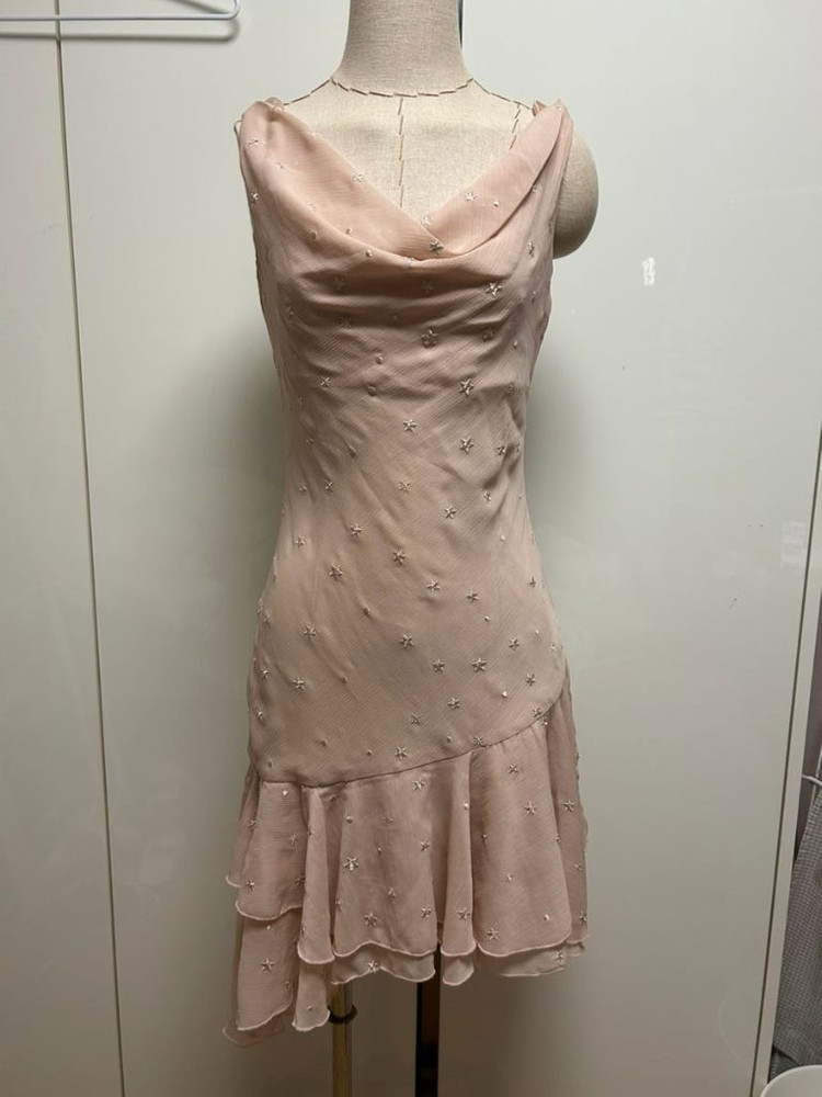 S사이즈) 신스덴 언발란스 스타 미니원피스 쉬폰미니원피스 휴양지드레스--9