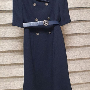 DECO 네이비 벨티드 원피스 SDECO 네이비 벨티드 원피스 S