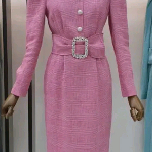 모조에스핀 핑크 쥬얼 트위드 원피스 55