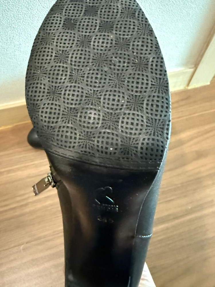 금강 르느와르 블랙 가죽 앵클 부츠(245mm)--3