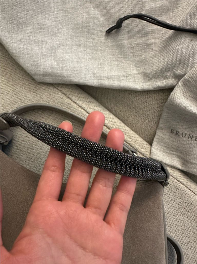 더스트백)브루넬로 쿠치넬리 모닐리 스웨이드 핸들 토트--4