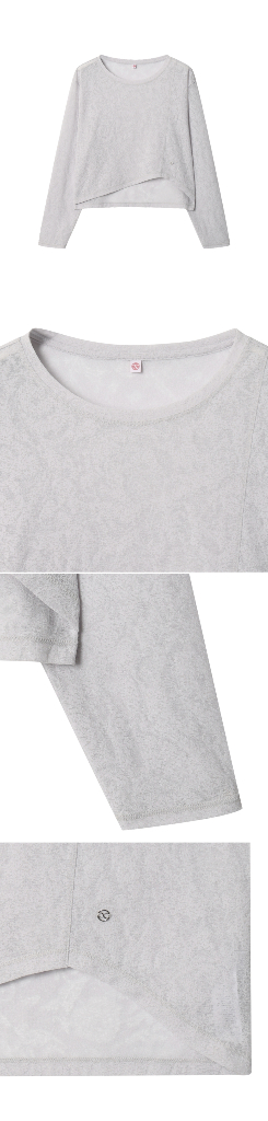 huit8 위뜨8 시스루 자카드 언발크롭 긴팔티 커버업--4