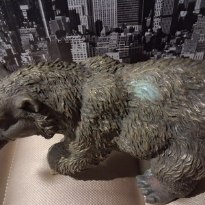 황동 곰돌이 피규어 브론즈 조각상 6kg 35cm 대형 장식품