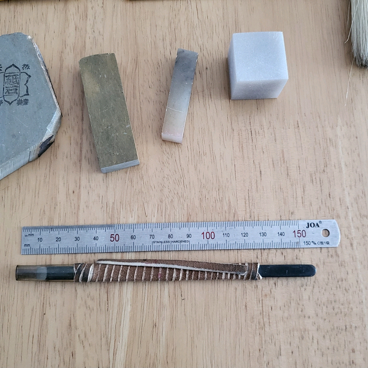 전각도, 전각돌, 숫돌, 연필, 샌드페이퍼--8