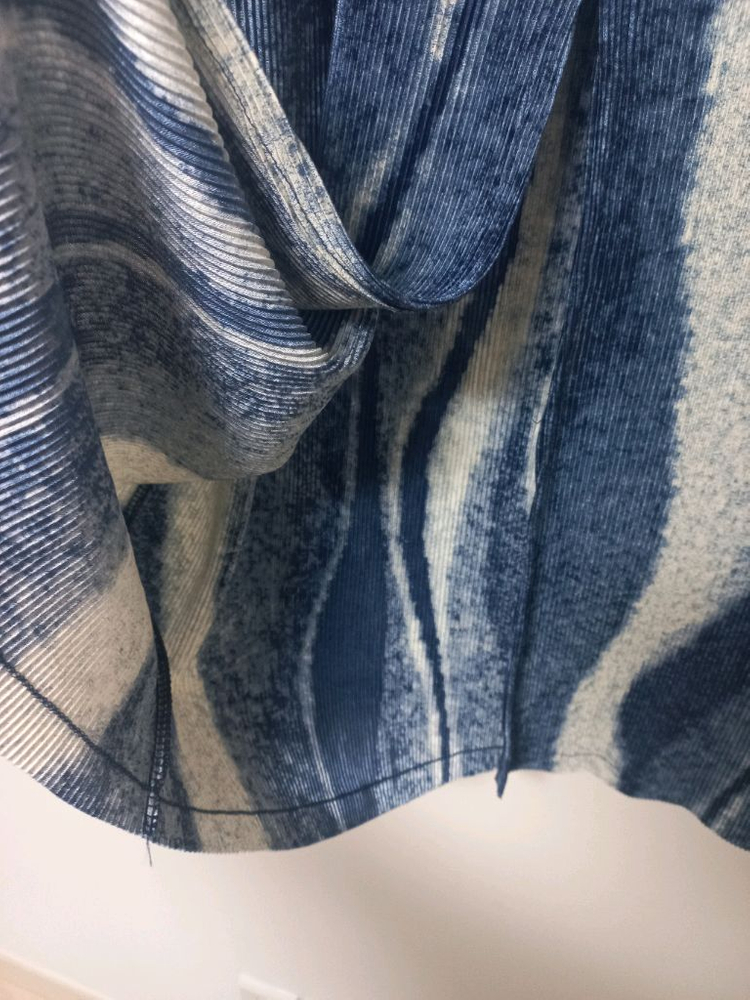 물결나염 H라인 플리츠스커트 (프리사이즈)--4