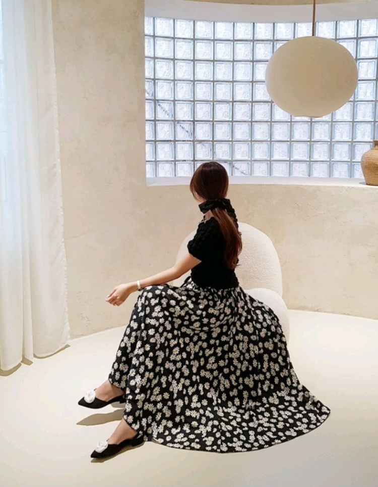 플라워 데이지 롱스커트(프리사이즈)--3