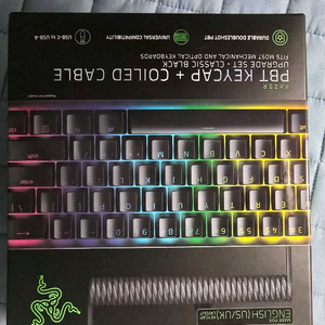 새상품)레이저 PBT 키캡 + 코일드 케이블 세트 이미지