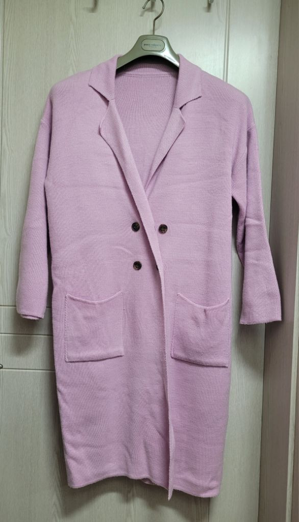 연보라색롱가디건.민트체크셔츠--2