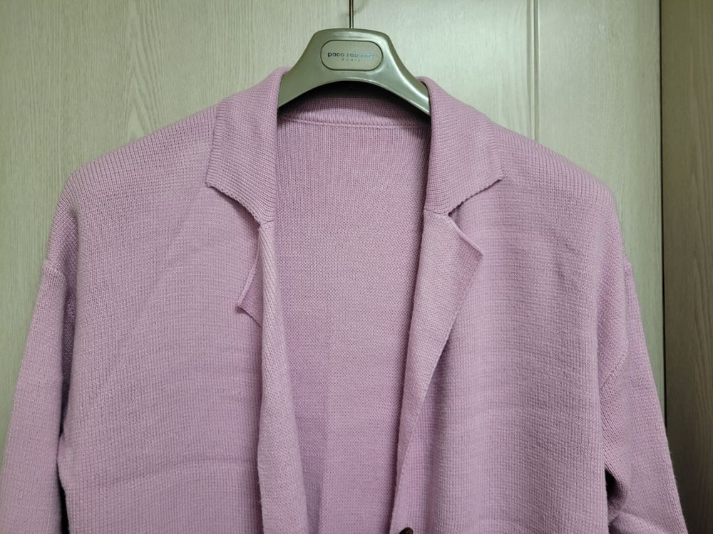 연보라색롱가디건.민트체크셔츠--3