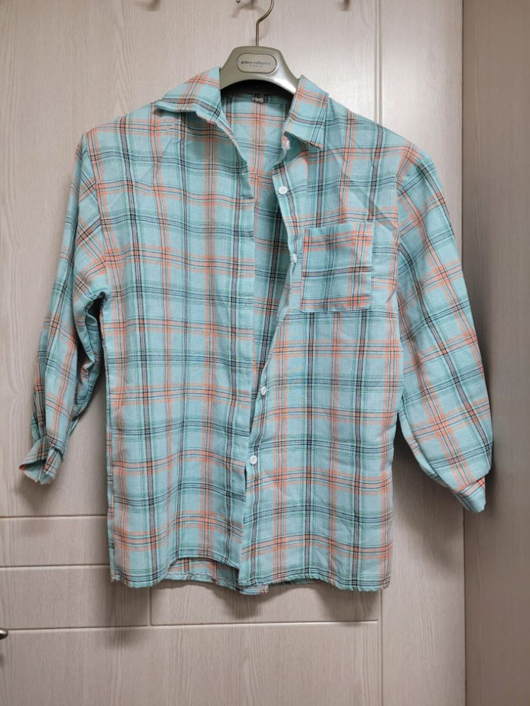 연보라색롱가디건.민트체크셔츠--7