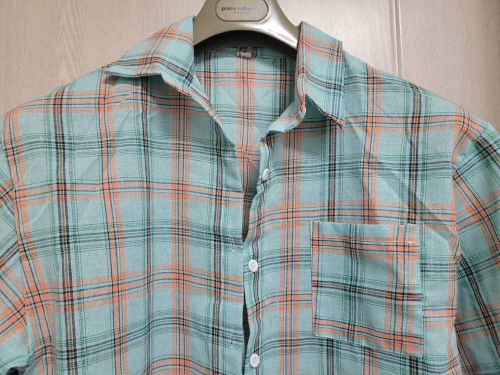 연보라색롱가디건.민트체크셔츠--8