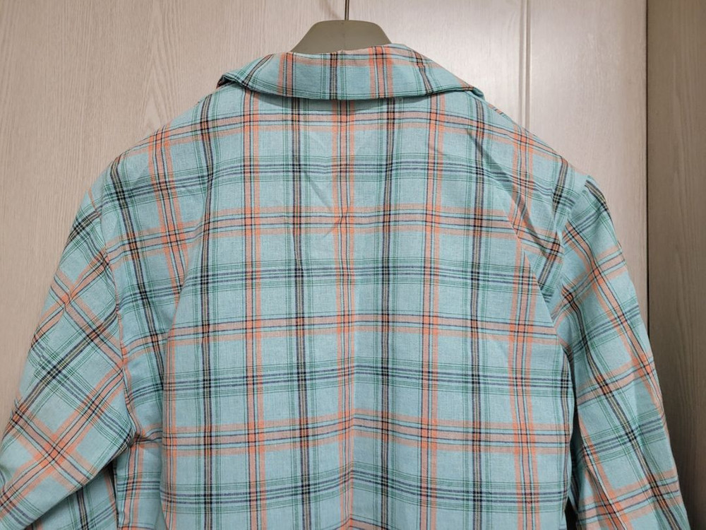 연보라색롱가디건.민트체크셔츠--9