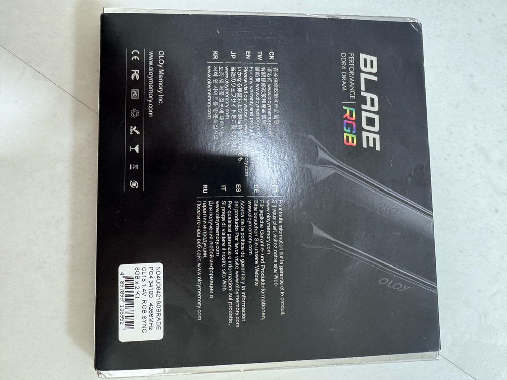 OLOy Blade RGB DDR4 램 메모리 8gb*2개 16GB 4266MHz--2