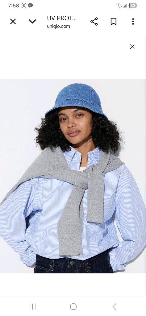 유니클로 UV PROTECTION데님. 버킷햇--3