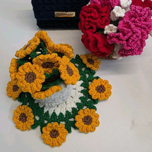 핸드 메이드 뜨개화분 티코스터