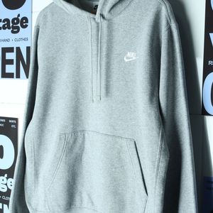 (S-M) 나이키 후드티셔츠 그레이 스우시 노멀