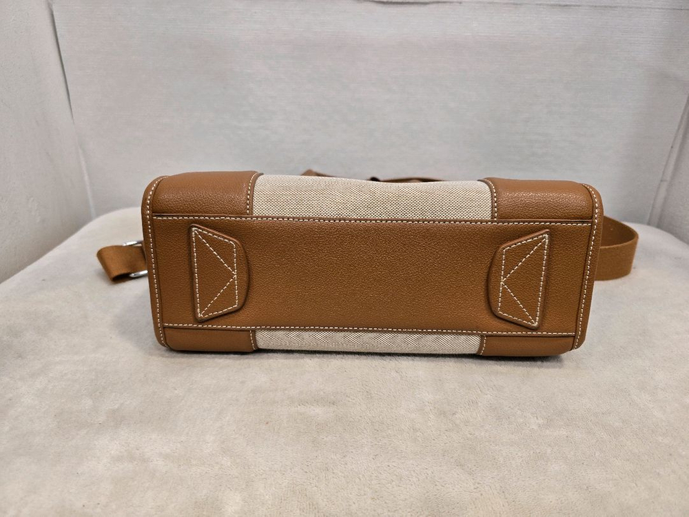 가이거 런던 캔버스 소가죽 토트백 숄더백 크로스백 아이보리--6