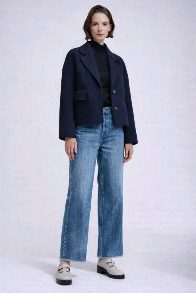 (다크네이비색상 판매) 마쥬 간절기 숏코트 2사이즈--0