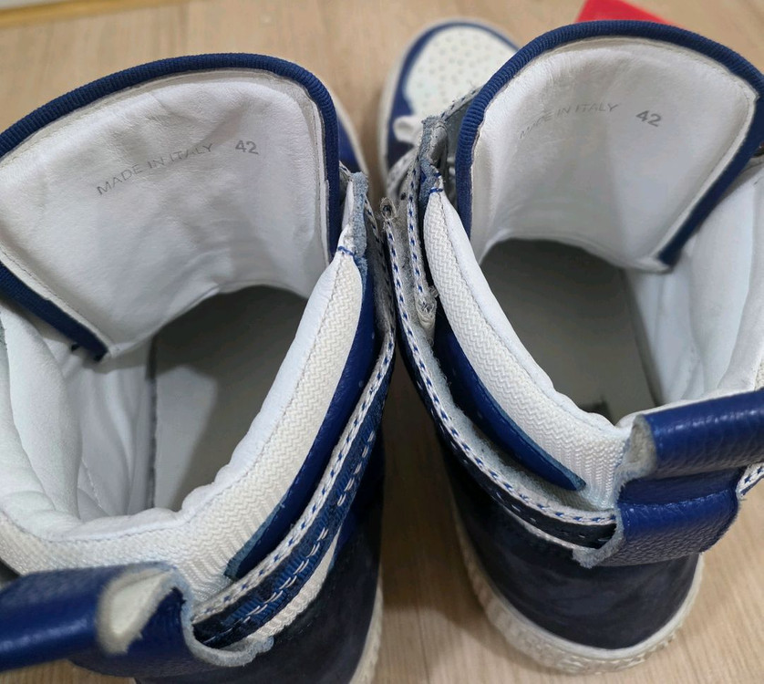 오프화이트(Off-White) 인더스트리얼 패널 립스탑 스웨이드 가죽 하이탑 스니커즈 블루 42 이미지