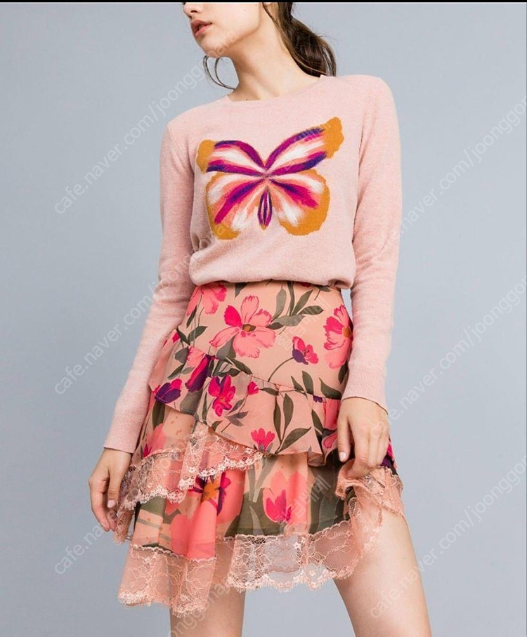 새상품 봄여름/TWINSET/여성 프릴 플레어스커트--5