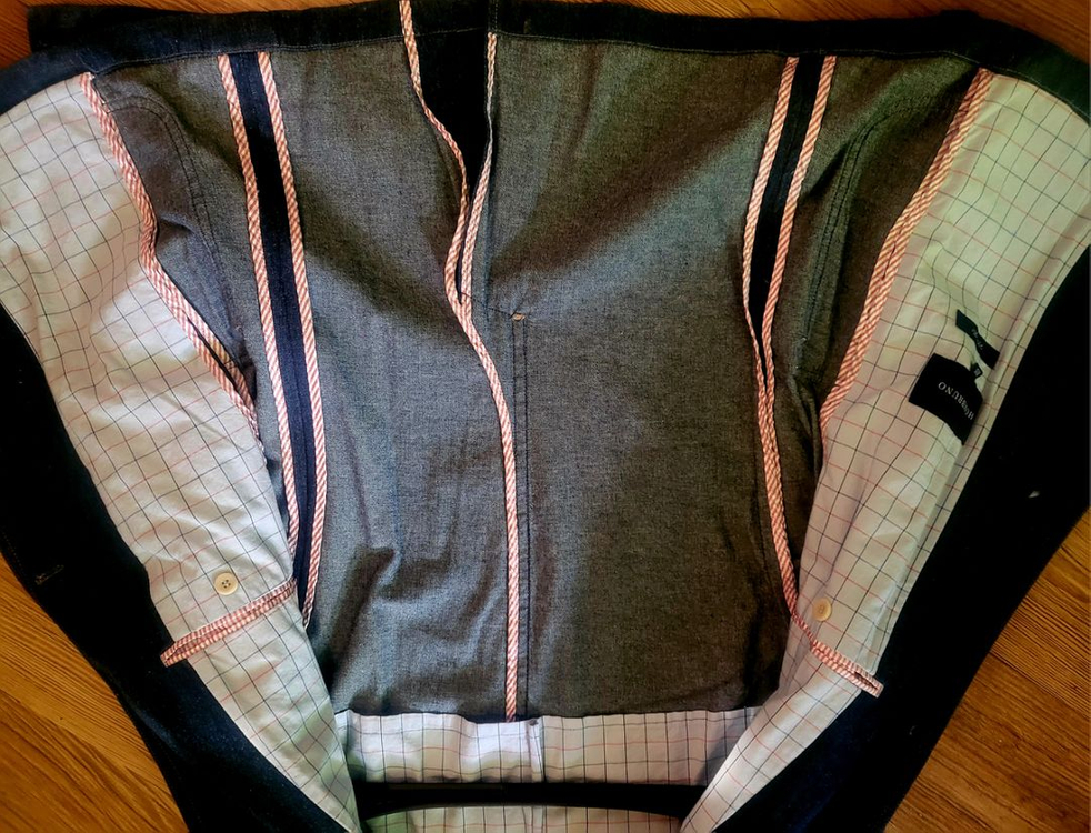 [미사용 새상품] 옴부르노 양가죽배색 데님 정장자켓--3