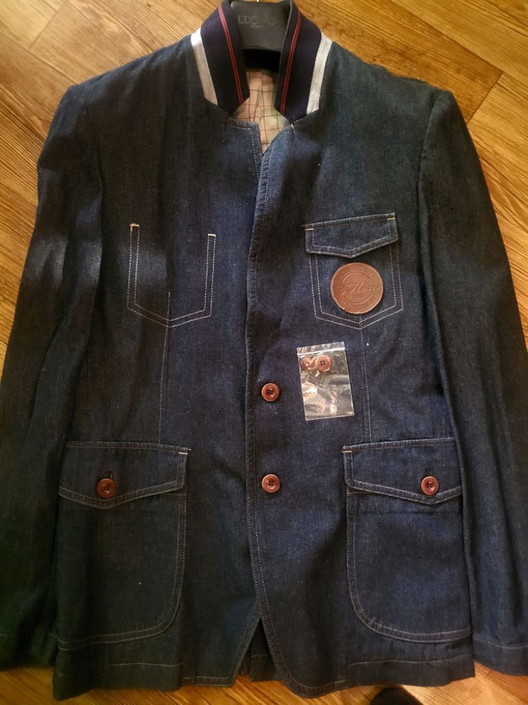 [미사용 새상품] 옴부르노 양가죽배색 데님 정장자켓--6