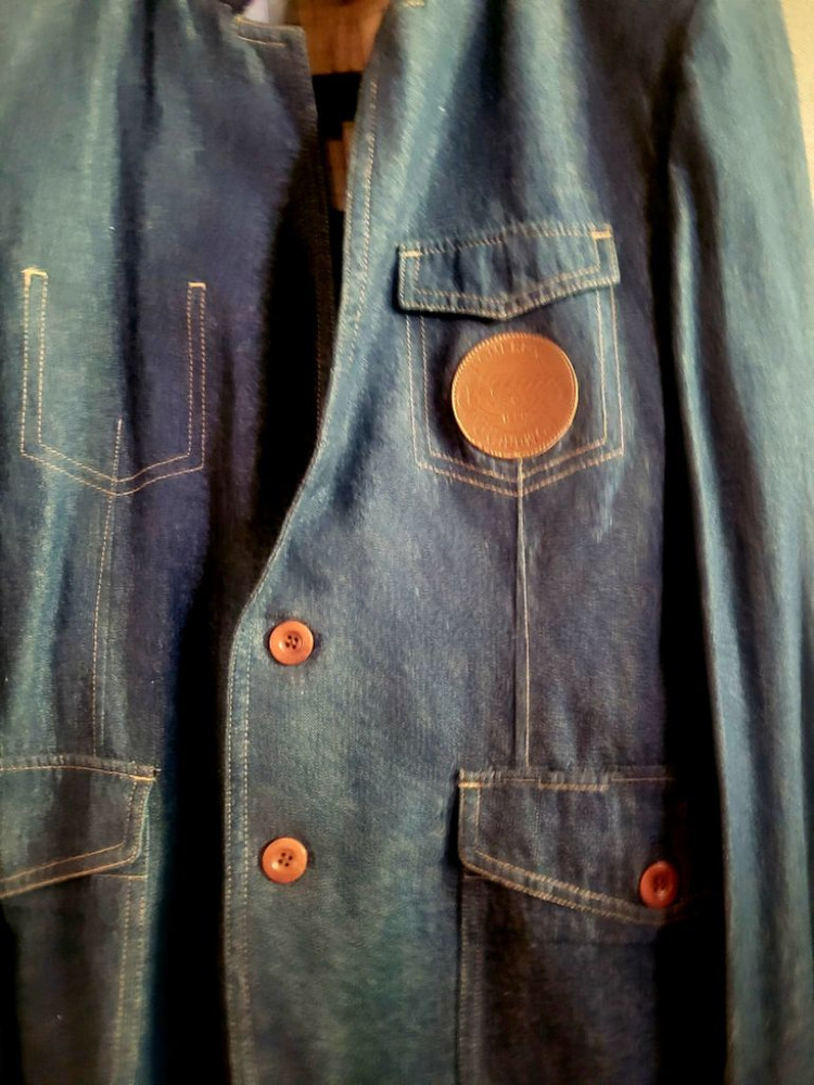 [미사용 새상품] 옴부르노 양가죽배색 데님 정장자켓--8