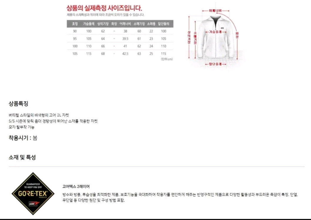 (새제품) K2 고어텍스 2L 자켓 여성(바이올렛100, 오렌지95)--9