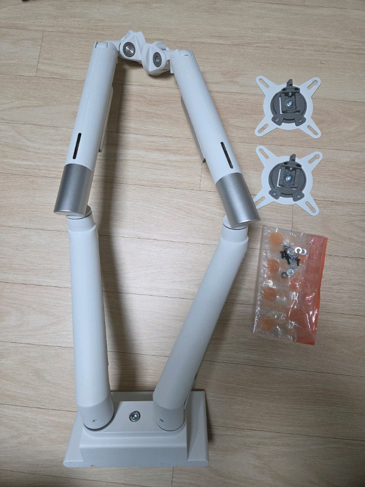 루나랩 듀얼 모니터암 화이트--1