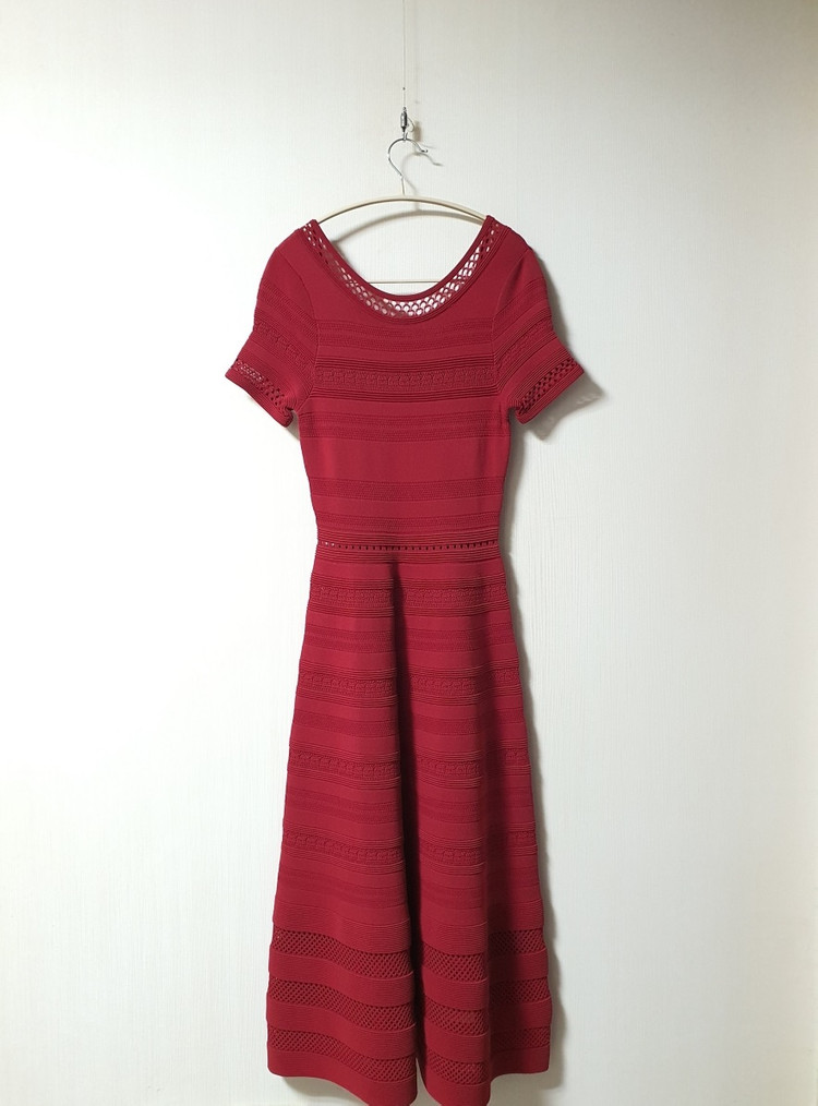 산드로 sandro 버건디 니트 원피스 36 사이즈 정품--3