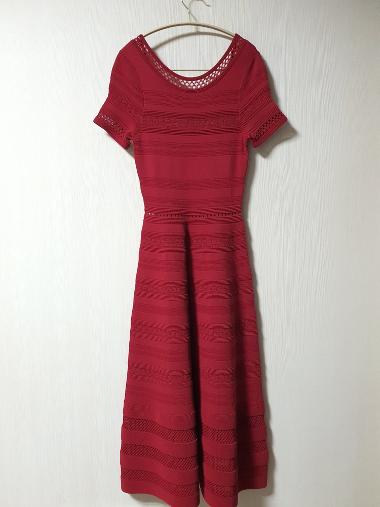 산드로 sandro 버건디 니트 원피스 36 사이즈 정품--4